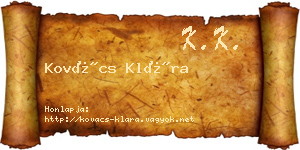 Kovács Klára névjegykártya