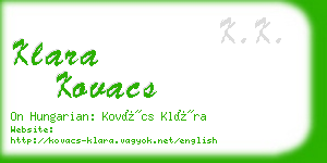 klara kovacs business card